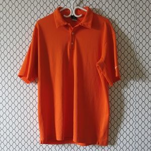 Nike Fit Dry Orange Golf Short Sleeve Polo Shirt L